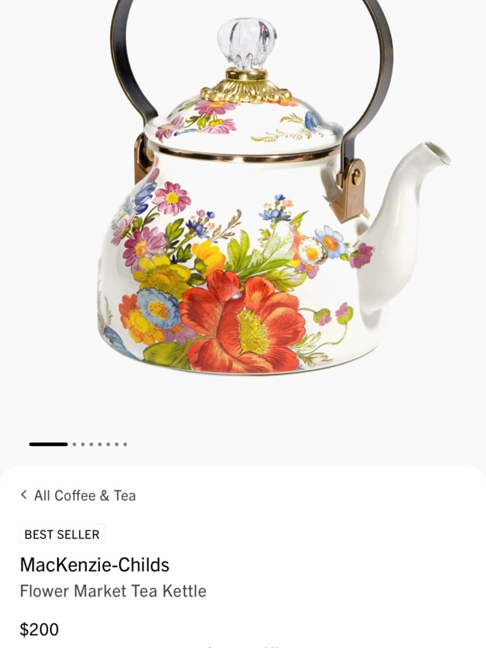 MacKenzie-Childs Flower Market Tea Kettle - Picture 10 of 10